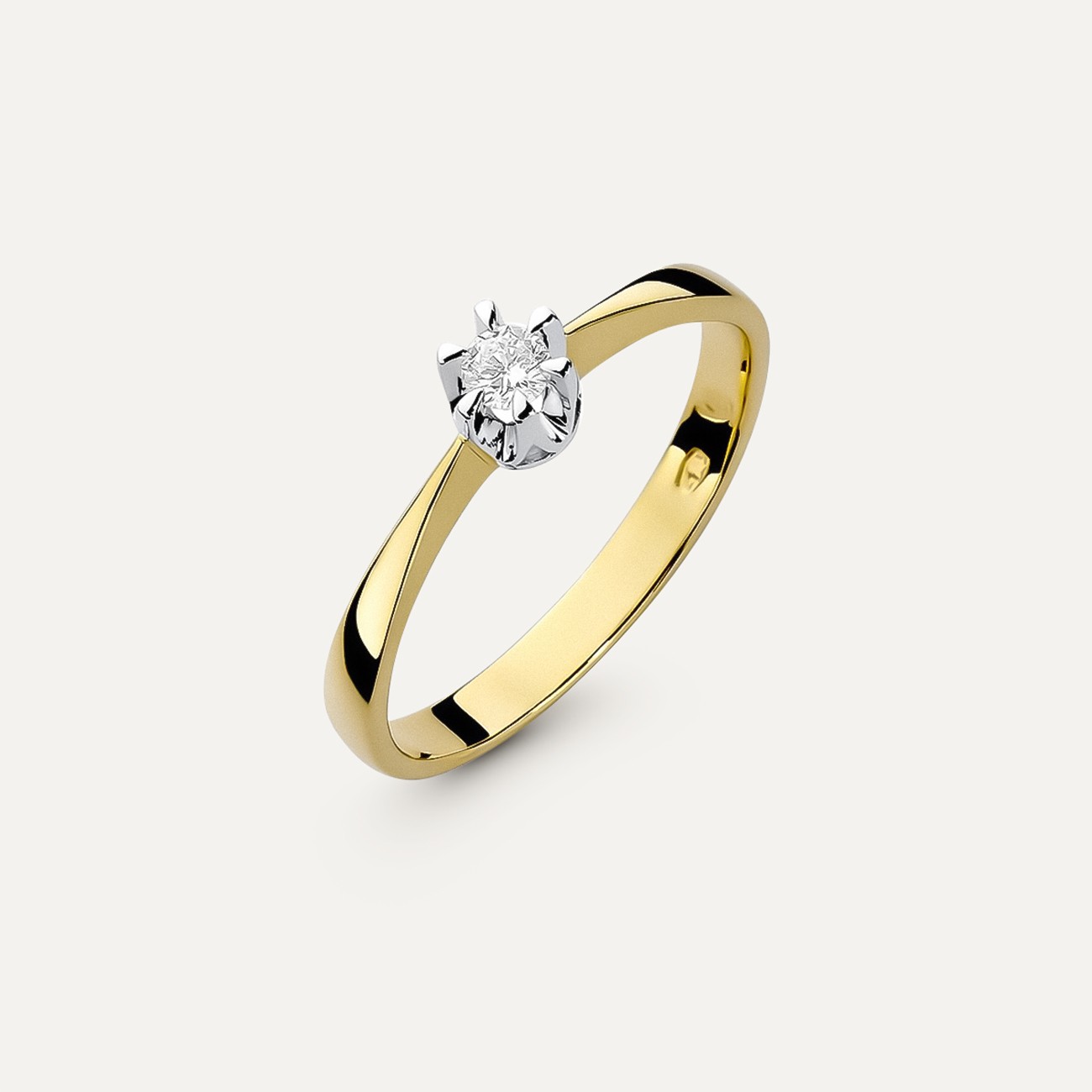 Goldener Verlobungsring mit Diamant – Klassik, gold 585 gelb 