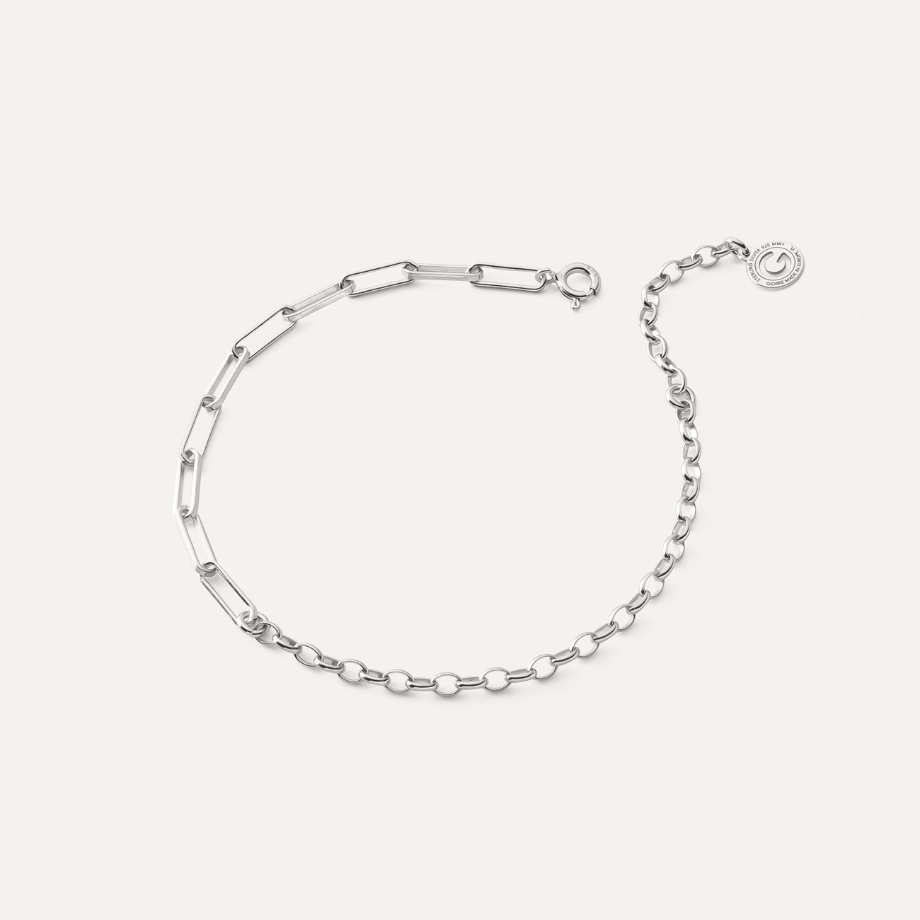 Bracelet with two chains - silver 925 platinum plated