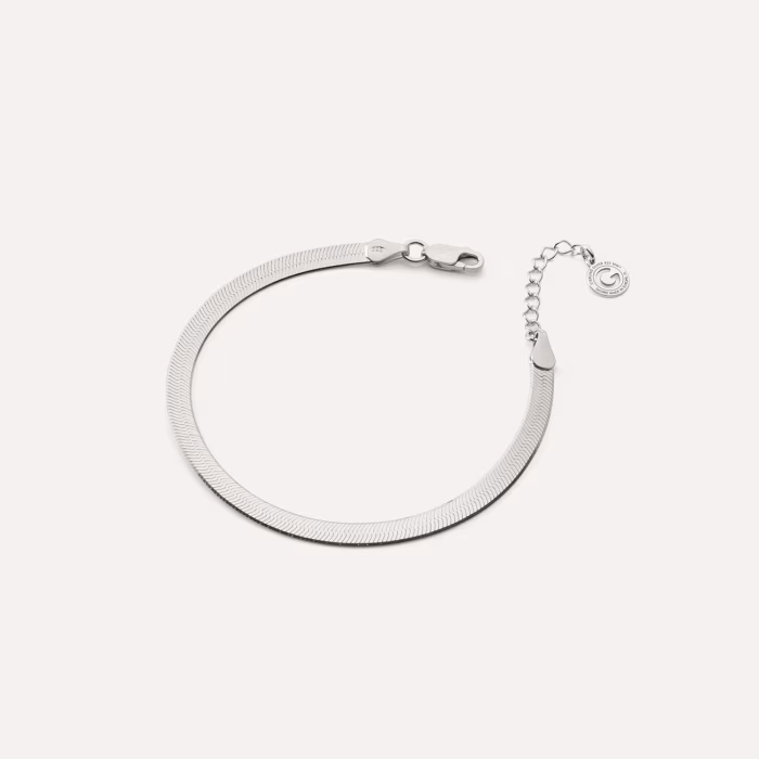 Flaches armband sterling silber 925, XENIA x GIORRE platiniert