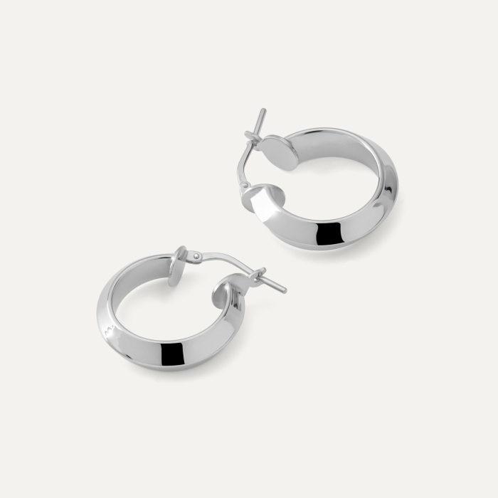 Kolczyki małe oponki - srebro 925 w pokryciu platyną