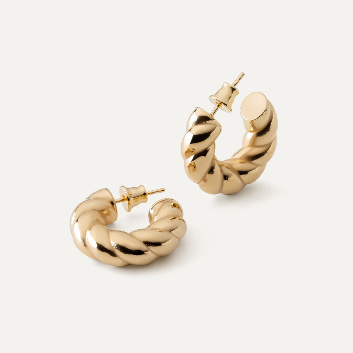 Semicircular earrings - silver 925 gold plated