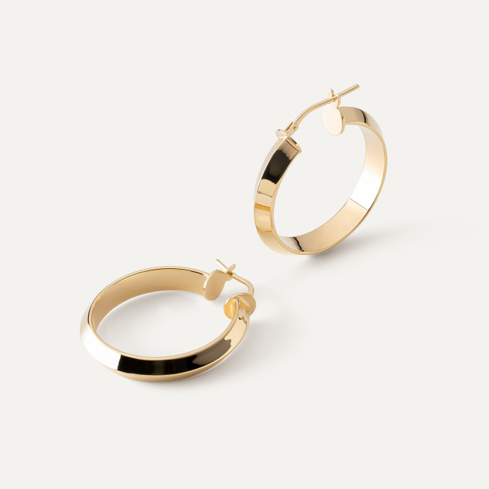 Kolczyki średnie oponki - srebro 925 w złotym pokryciu