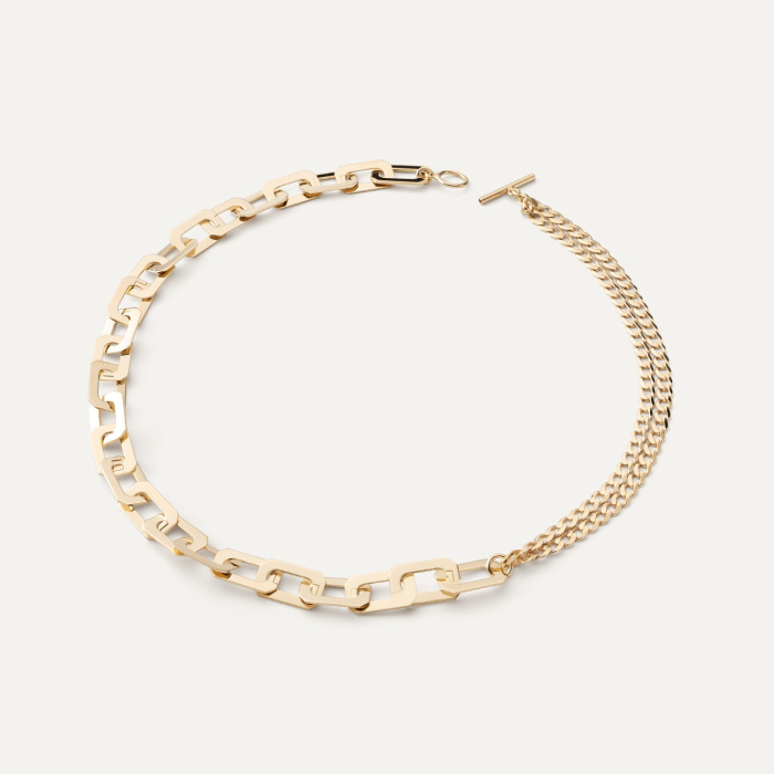 Halskette große glieder, sterling silber 925 gelbvergoldet