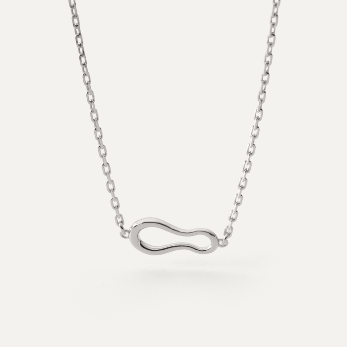 Naszyjnik z poziomą dmuchaną zawieszką w pokryciu platyną