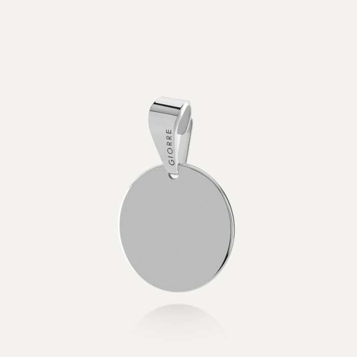 Okrągła blaszka charms zawieszka beads z grawerem, srebro 925,  pokrycie platyną