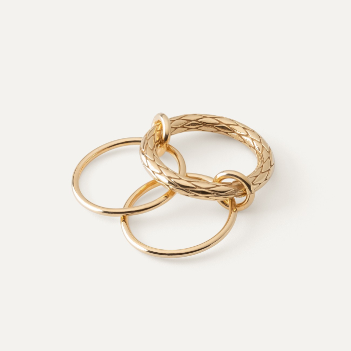 Triple ring - silver 925 with gold plating