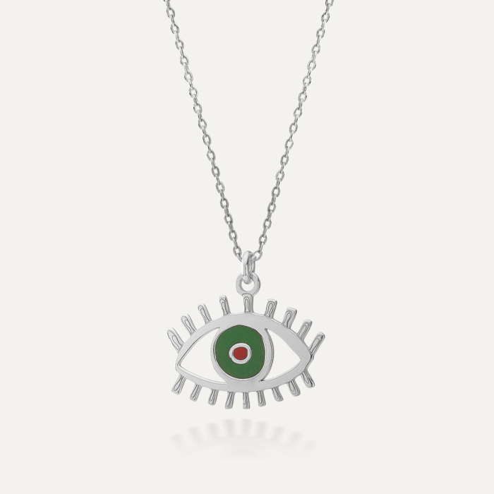 Srebrny naszyjnik - czakra trzeciego oka w pokryciu platyną