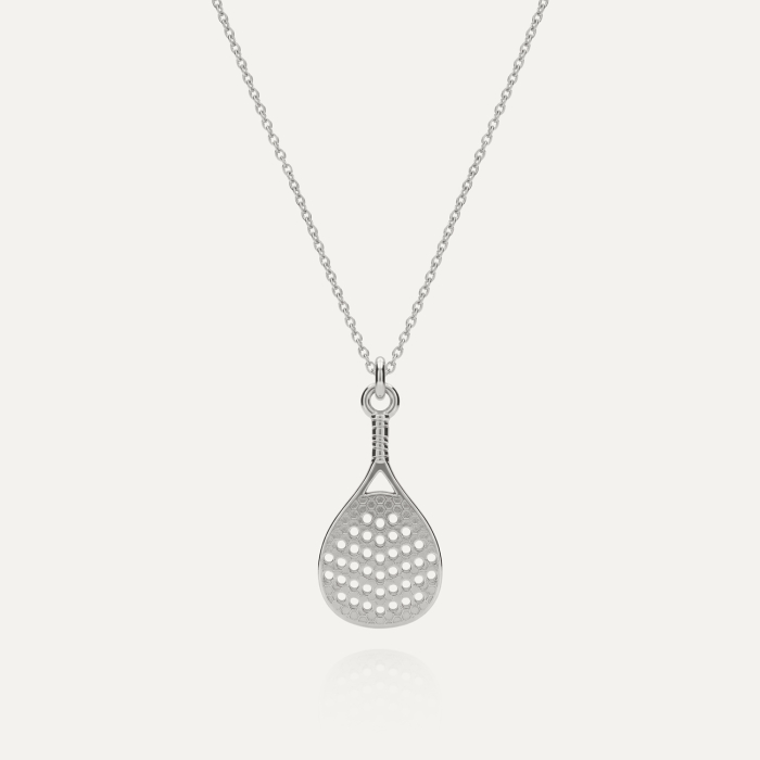 Naszyjnik rakieta do padla, srebro 925 w pokryciu platyną