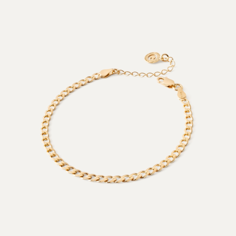 Bransoletka łańcuszkowa pancerka, srebro 925 w złotym pokryciu