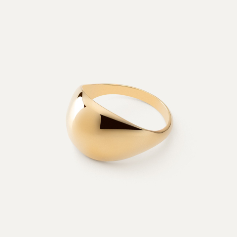 Thick ring - silver 925 with gold plating