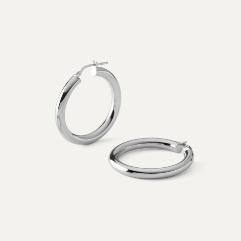 Kolczyki koła oponki 3,5 cm, srebro 925 w pokryciu platyną