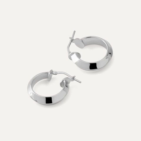 Kolczyki małe oponki - XENIA x GIORRE, srebro 925 w pokryciu platyną