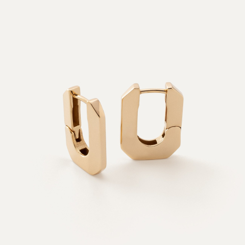 Earrings small rectangles  silver 925 gold plated