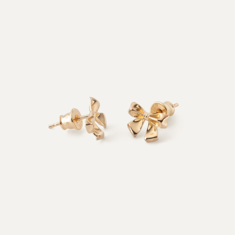 Bow stud earrings – gold-plated 925 sterling silver