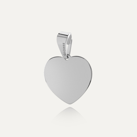 Srebrny charms serce zawieszka z grawerem, srebro 925 w pokryciu platyną