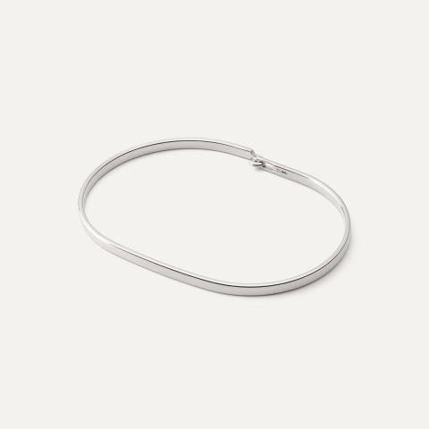 Starres, glänzendes Armband, 925er Silber platiniert