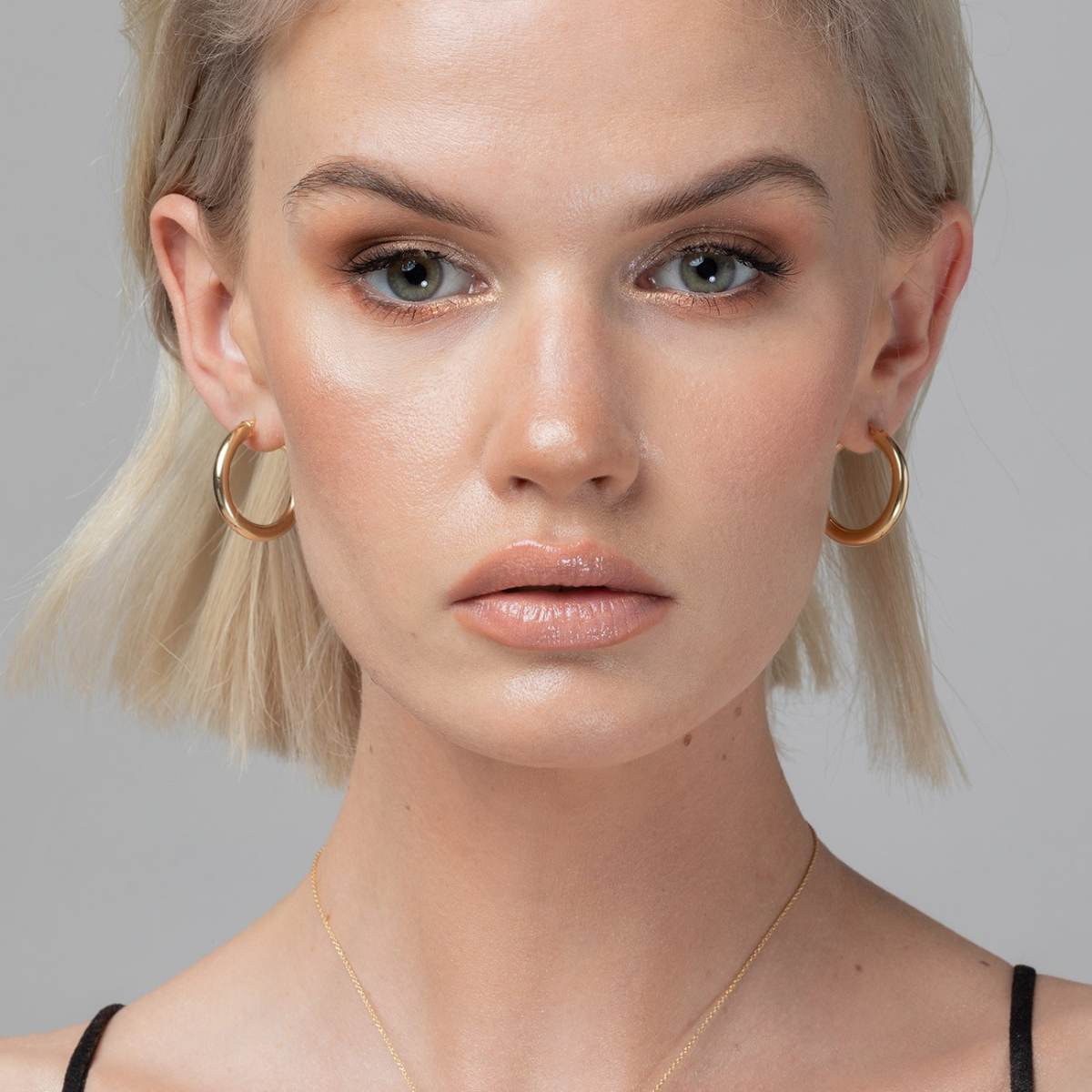 Hoop earrings donut cm, sterling silver 925 platinum plated