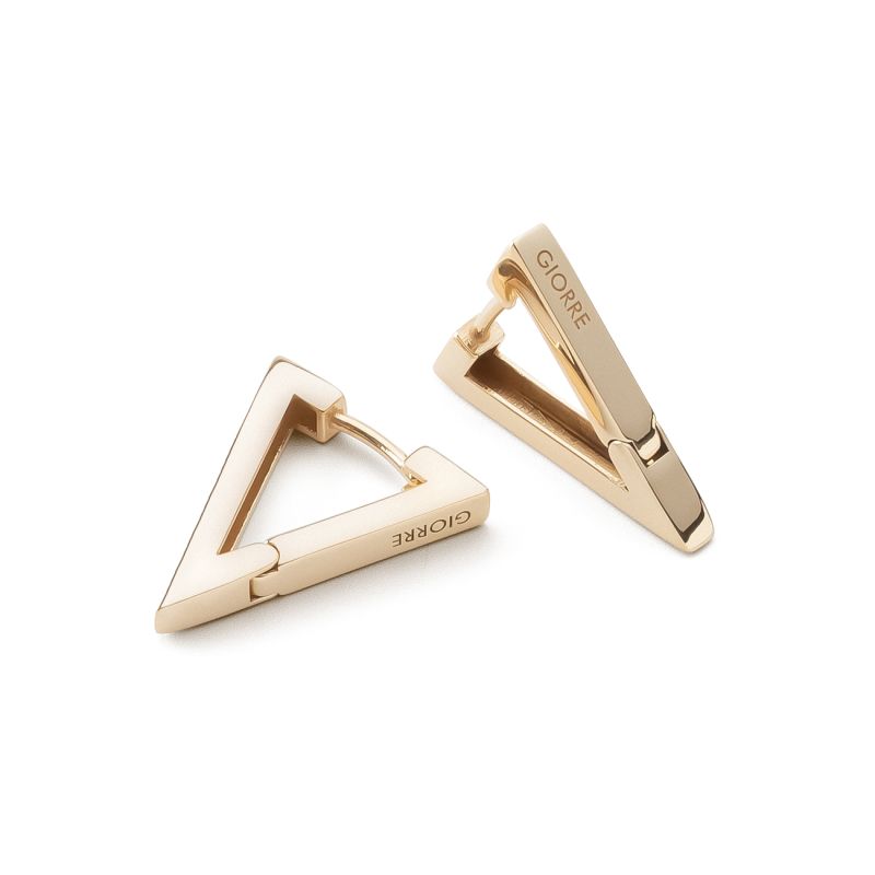 Geometric triangle earrings - medium, silver 925 gold plated