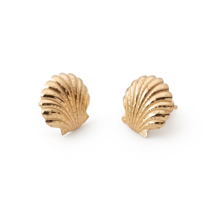 Shell earrings, 925 silver with gold plating