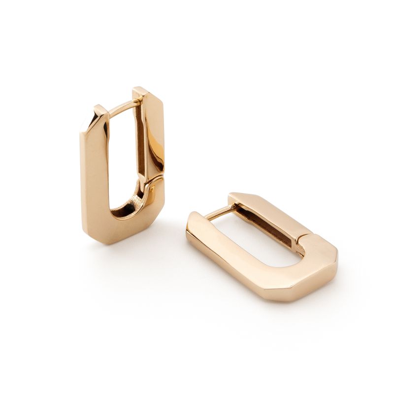 Earrings medium rectangles - XENIA x GIORRE, silver 925 gold plated