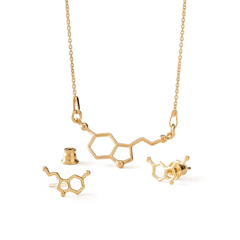 Serotonin set, sterling silver 925 gold plated