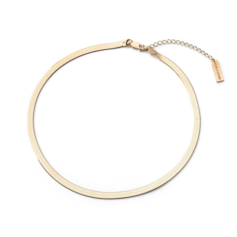 Snake chain flat tape - XENIA x GIORRE, silver 925 gold plated