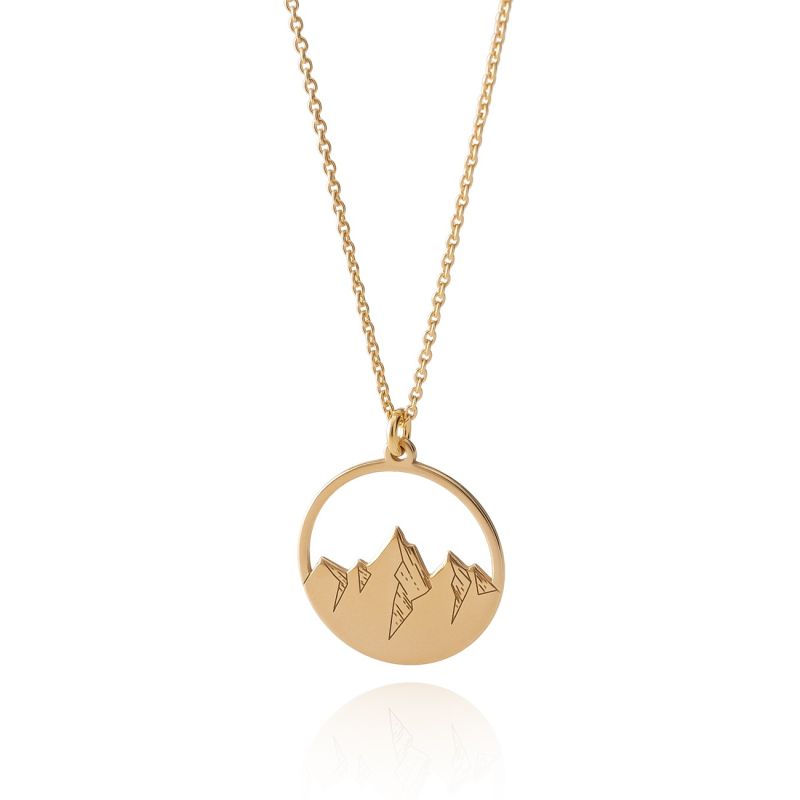 Mountain necklace, 925 silver with gold plating