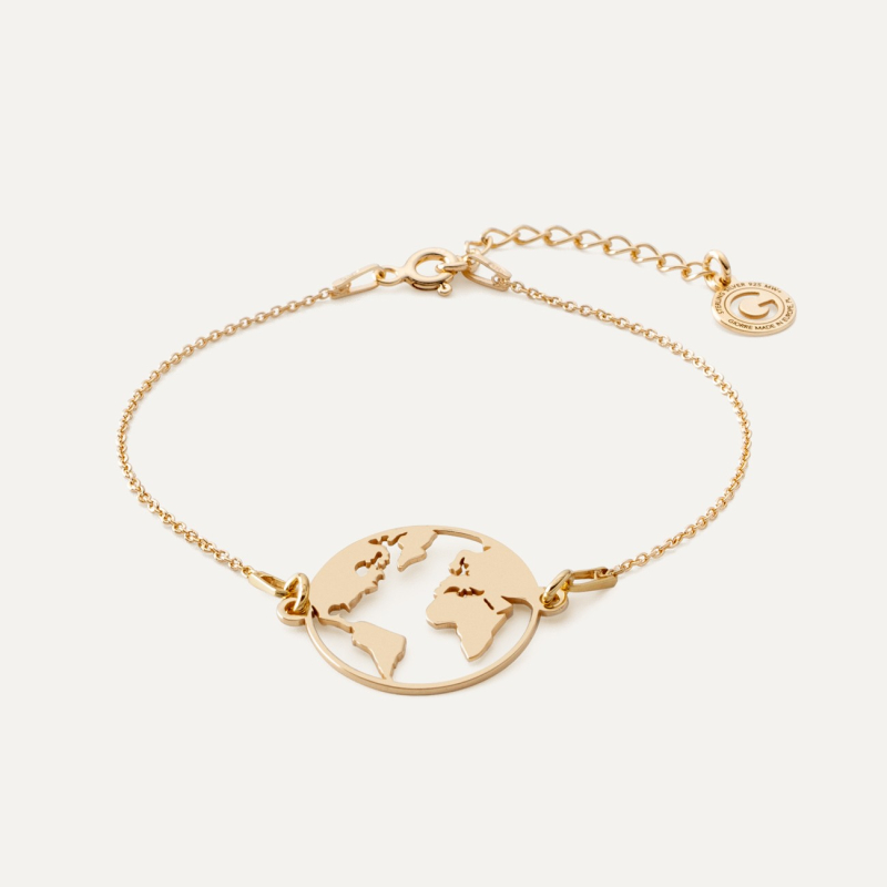 Armband - Globus, 925er Silber gelbvergoldet