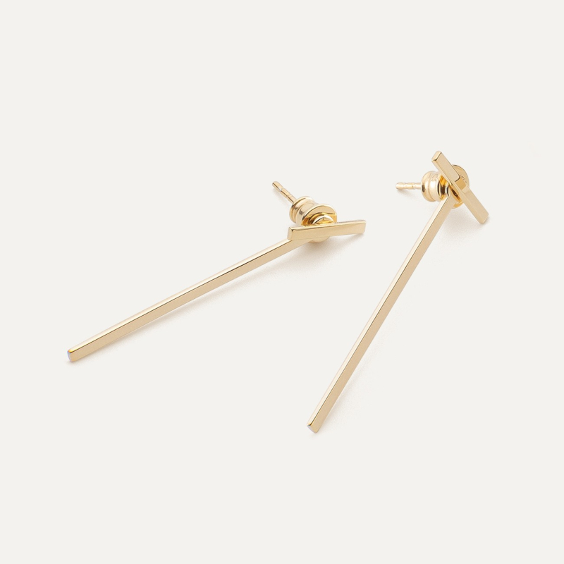 Lange St&auml;bchen - Ohrringe, 925er Silber gelbvergoldet