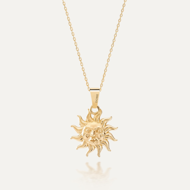 Sonnenhalskette, sterlingsilber 925 gelbvergoldet