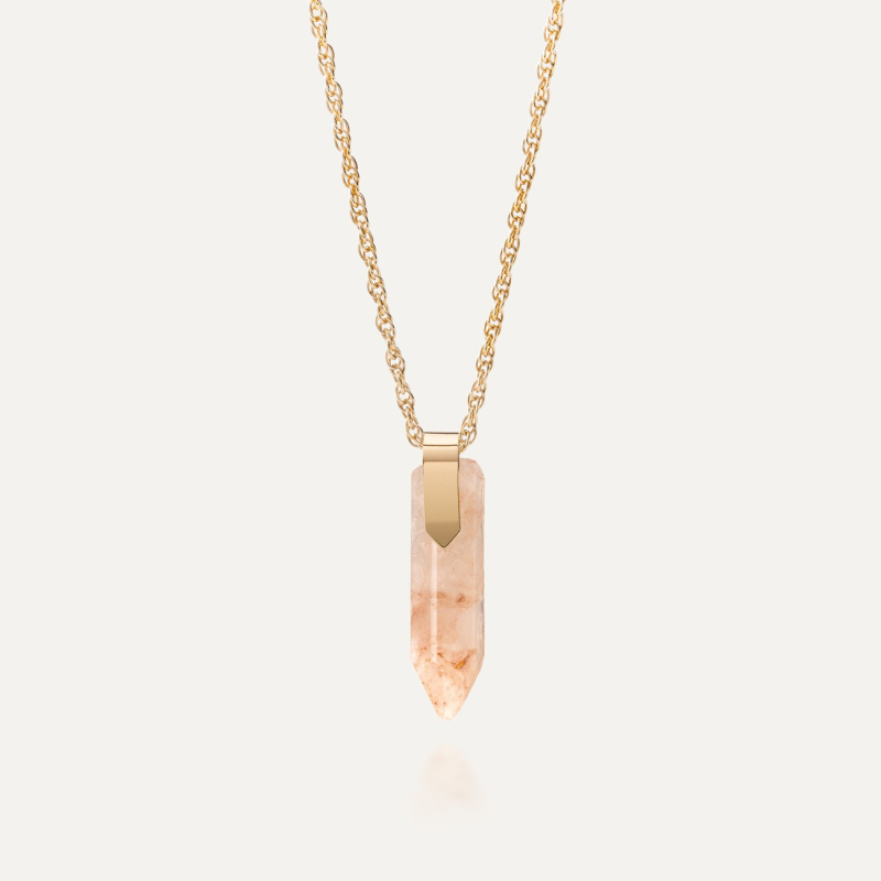 Silver icicle necklace - sun stone gold plated