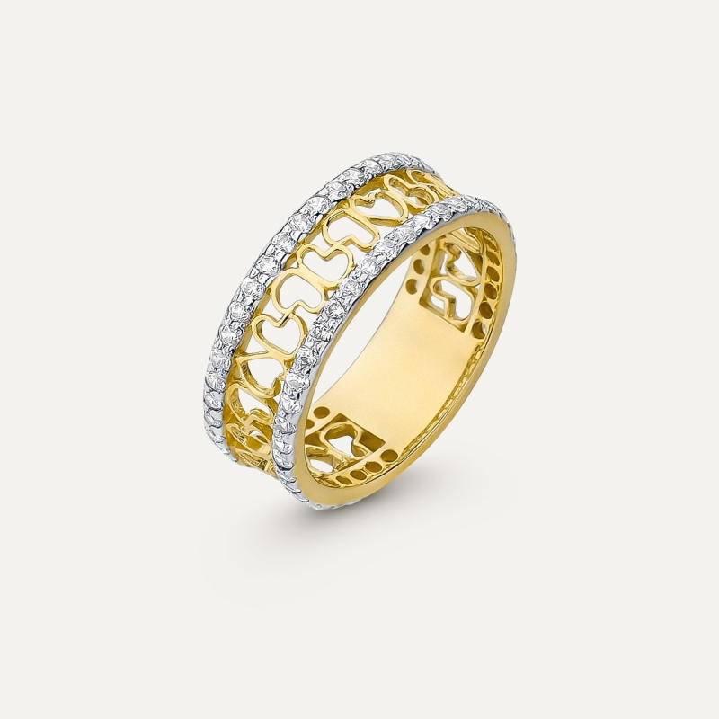 Gold Ring mit Herzform und Diamanten - Liebe, gold 585 gelb 