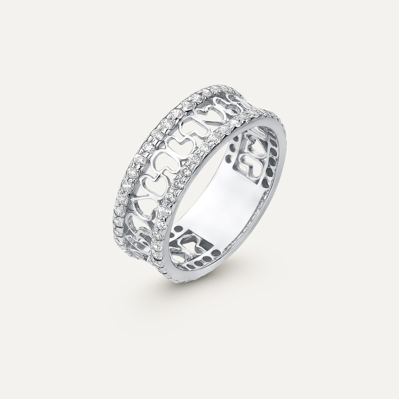 Gold Ring mit Herzform und Diamanten - Liebe, gold 585 wei&szlig; 