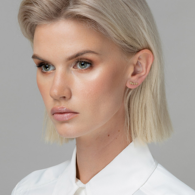 Stars earrings, sterling silver 925 gold plated                                    