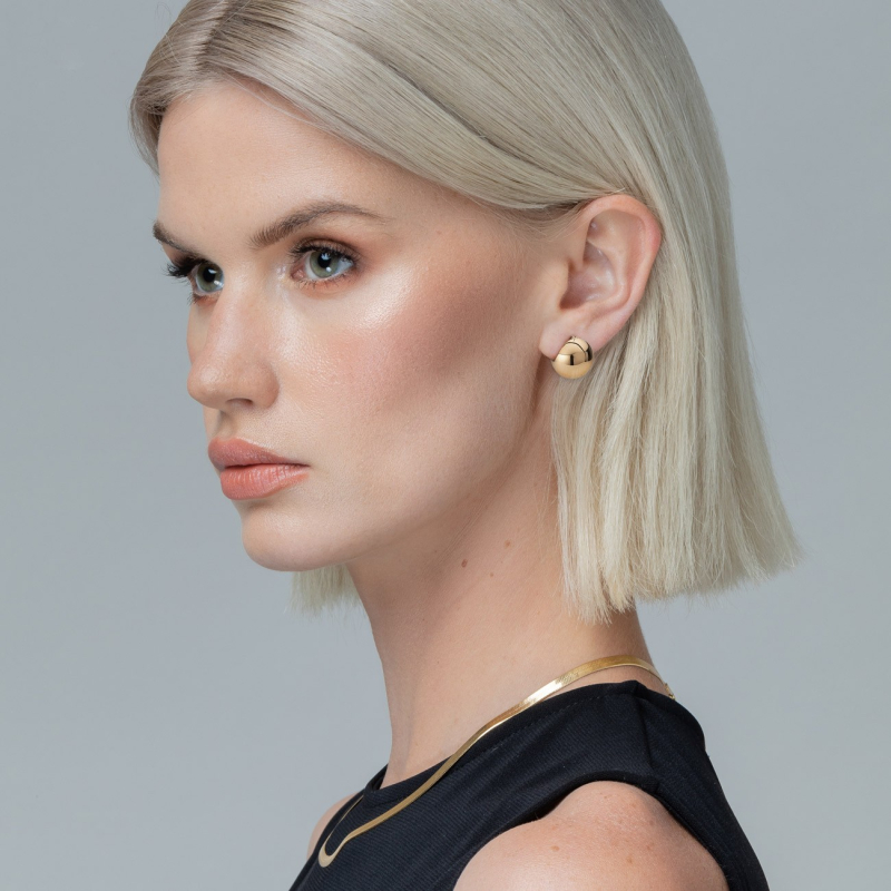 Ball earring, sterling silver 925, gold plated                                    