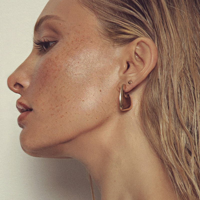 Small blown earrings gold plated                                    