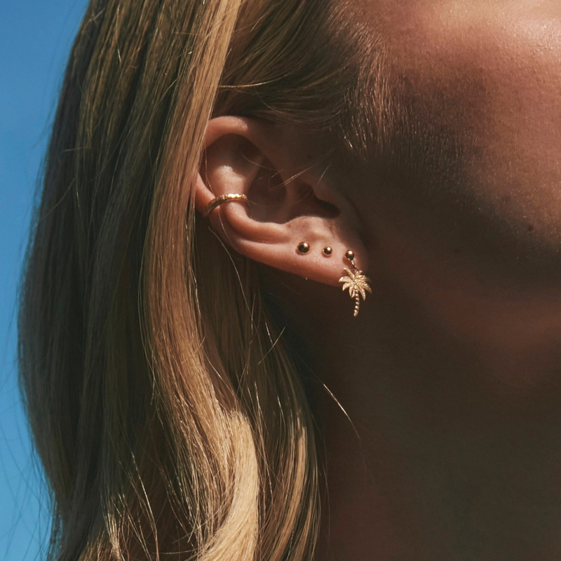 Textured ear cuff, 925 silver, gold plated                                    