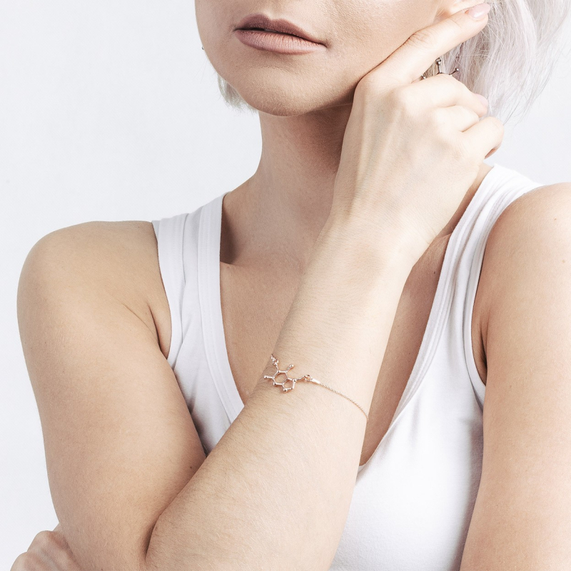 Chocolate bracelet, sterling silver 925 gold plated                                    