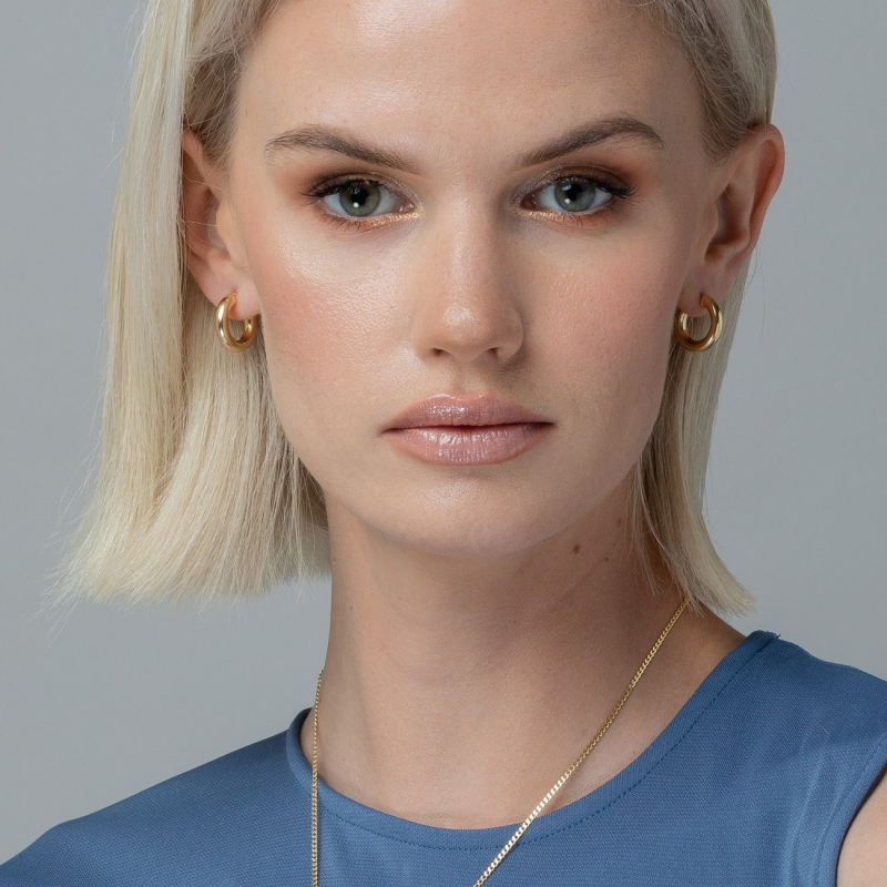 Silver earrings - donut 2.5 cm gold plated                                    