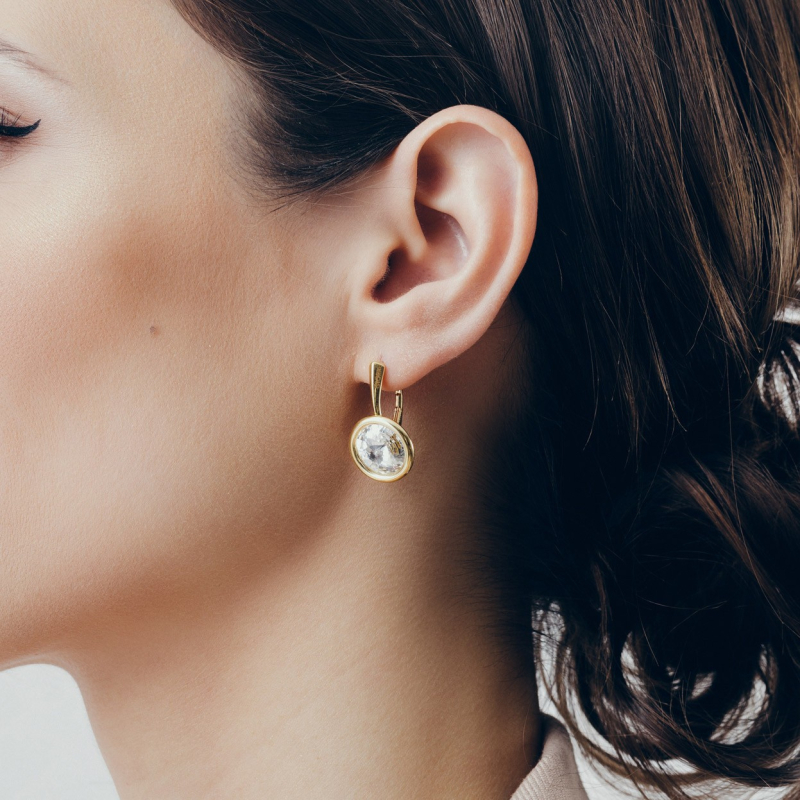 Rivoli earrings, sterling silver 925 gold plated                                    
