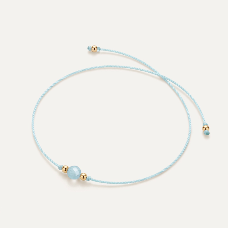 Harmony bracelet with aquamarine, Sterling Silver 925, gold plated