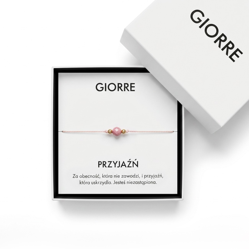 Friendship bracelet with rhodonite, Sterling Silver 925, gold plated                                                    