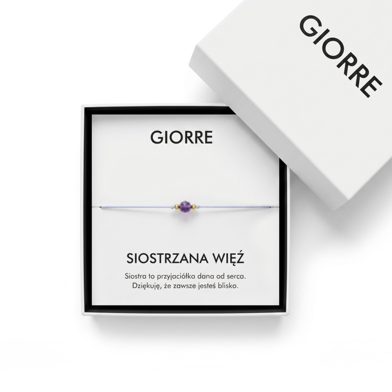 Sister bracelet with amethyst, Sterling Silver 925, gold plated                                                    