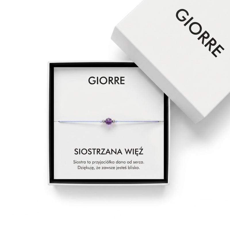 Schwesterarmband mit Amethyst, Silber 925 mit Platin beschichtet