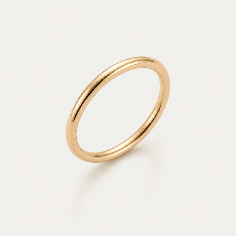 Round band ring 1.5 mm, 925 sterling silver with gold plating