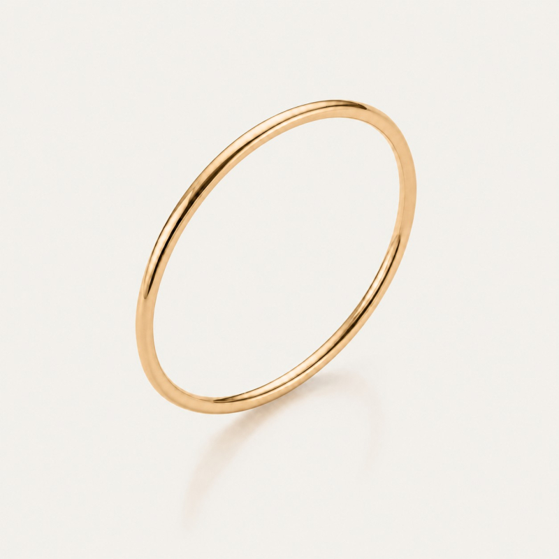 Runder Ring 1 mm aus 925er Sterlingsilber mit Vergoldung