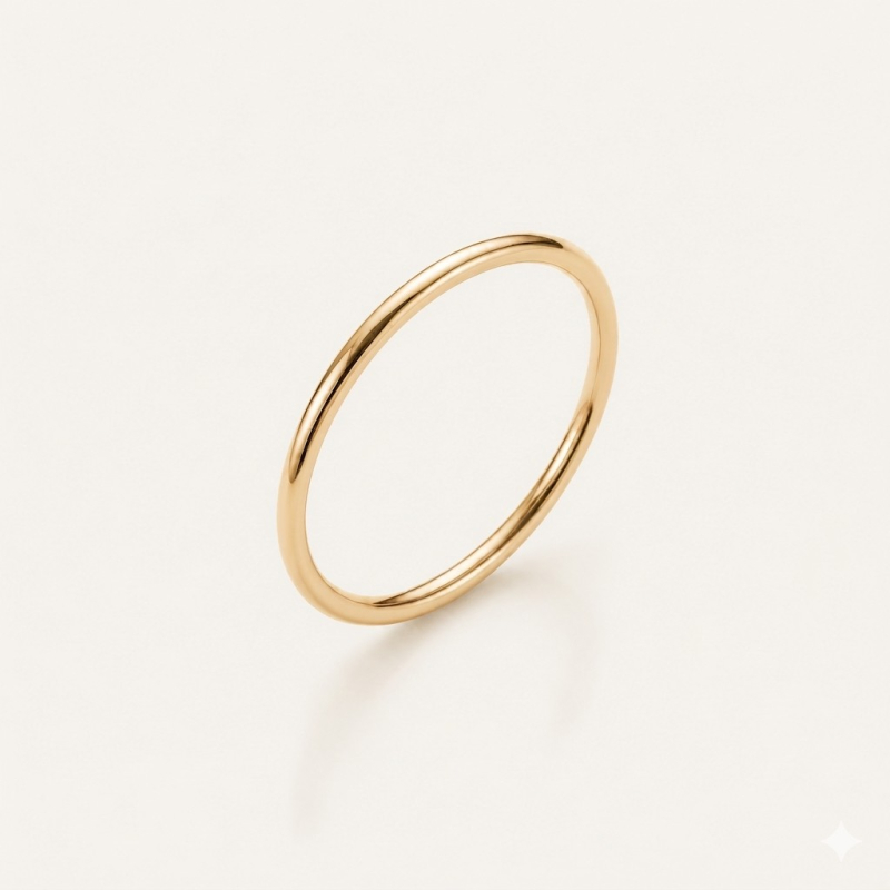 Midi Knuckle Ring 1 mm aus 925er Sterlingsilber mit Vergoldung