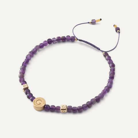 Amethyst-Beinarmband, 925 silver with gold plating