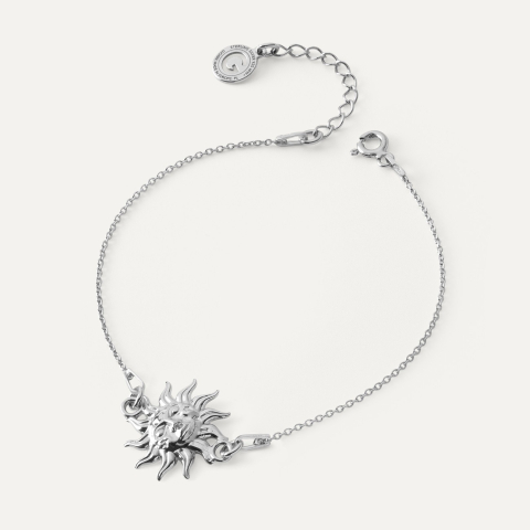 Sun bracelet, sterling silver 925 platinum plated
