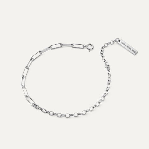 Bracelet with two chains - silver 925 platinum plated